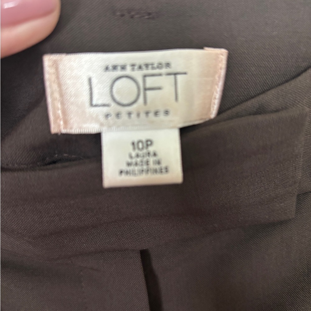 Ann Taylor Petites 10P - Fully lined Classic Dark Brown Dress Pants - Picture 2 of 4